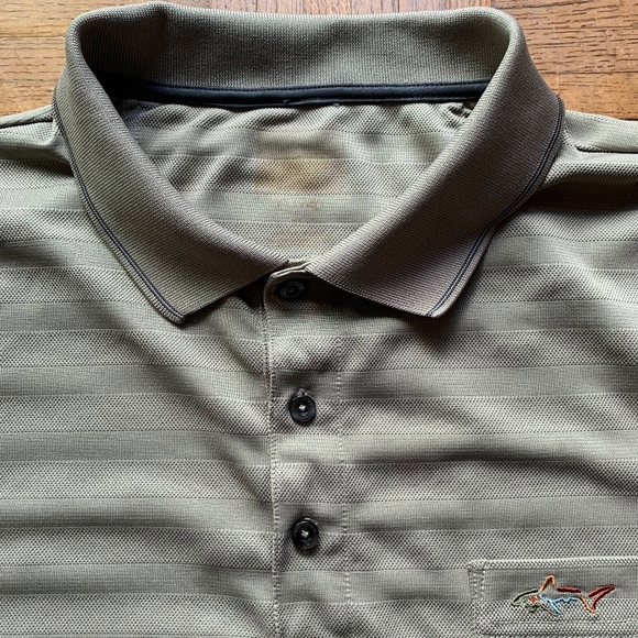 Men's Greg Norman Long Sleeve Polo Tan Brown, XL - Picture 4 of 6